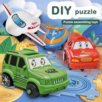 Puzzel Toy Set Rail Car DIY Assemble