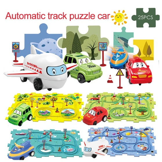 Puzzel Toy Set Rail Car DIY Assemble